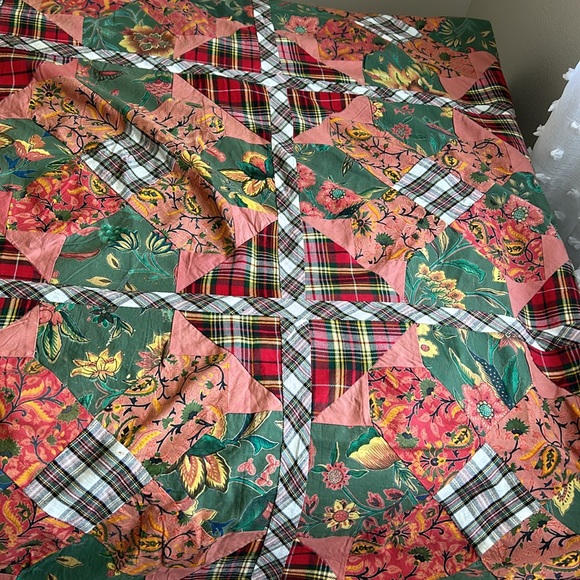 Vintage Bloomingdale’s Cotton Patchwork Bed Cover Blanket Twin size - Picture 15 of 17